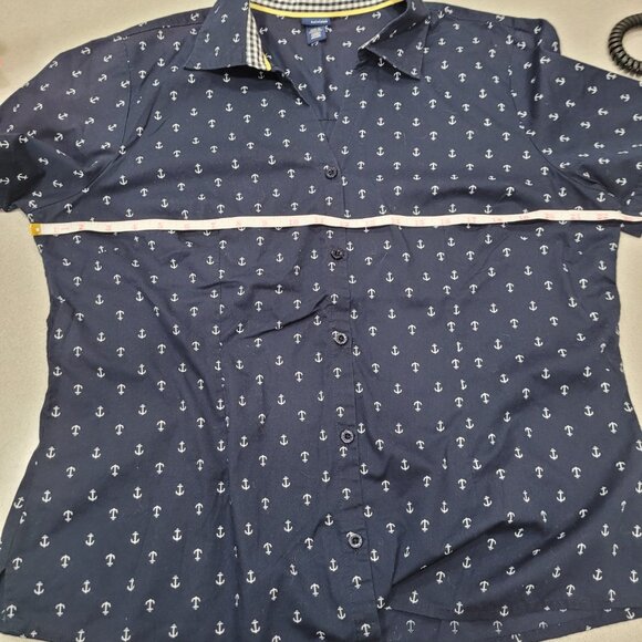 (4 For $20) Basic Edition Blue with Anchors Button Down in XL - Picture 4 of 7